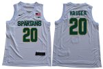Men Michigan State Spartans NCAA #20 Joey Hauser White Authentic Nike 2020 Stitched College Basketball Jersey EZ32P86RA